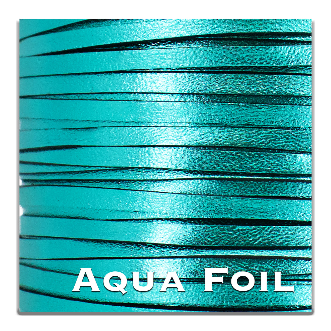 Kangaroo Leather Lace-PACKER AQUA FOIL (Discontinued limited supply)