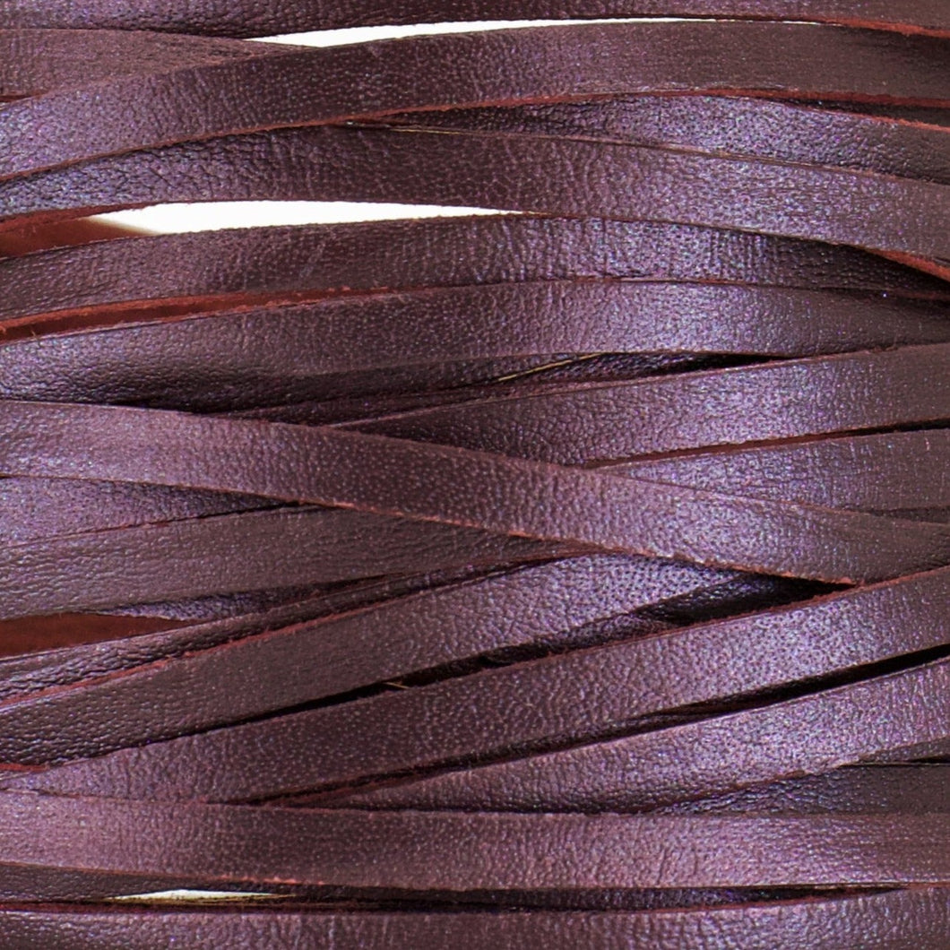 Kangaroo Leather Lace-DANECRAFT Custom Color-BLACK CHERRY METALLIC