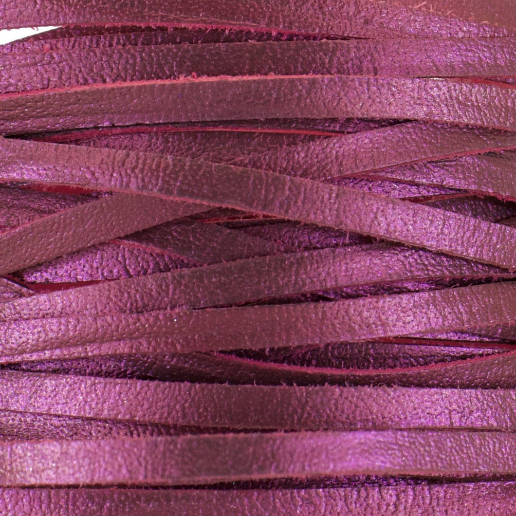 Kangaroo Leather Lace-DANECRAFT Custom Color-CRANBERRY METALLIC