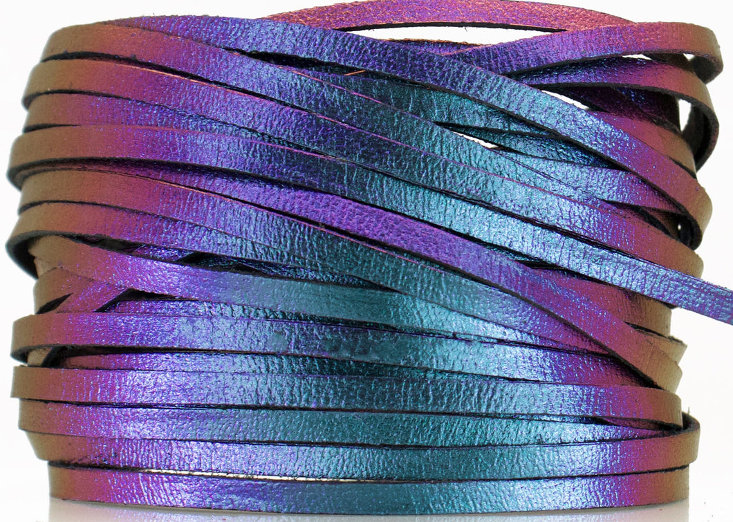 Kangaroo Leather Lace-DaneCraft Custom Color-TURQUOISE/PINK/PURPLE Color Shifting (IMPROVED MORE DRAMATIC)
