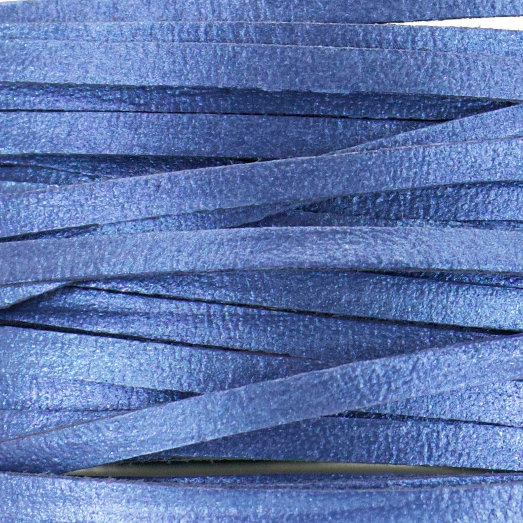 Kangaroo Leather Lace-DANECRAFT Custom Color-BLUE DENIM METALLIC