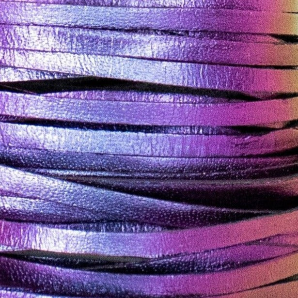 Kangaroo Leather Lace-Custom Handmade Color-OIL SLICK colorshifting