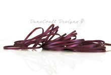 Load image into Gallery viewer, Kangaroo Leather Lace-DaneCraft Custom Color-BLACKBERRY Metallic
