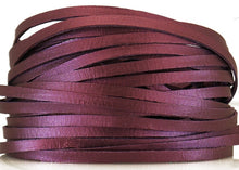 Load image into Gallery viewer, Kangaroo Leather Lace-DaneCraft Custom Color-BLACKBERRY Metallic
