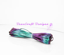 Load image into Gallery viewer, Kangaroo Leather Lace-DaneCraft Custom Color-TEAL/PURPLE Color Shifting
