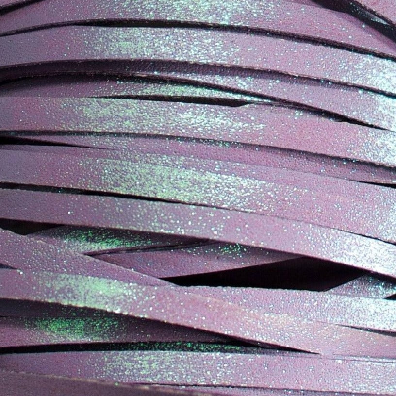 Kangaroo Leather Lace-DANECRAFT Custom Color-LILAC IRIDESCENT GLITTER