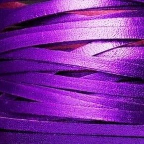 Kangaroo Leather Lace-DaneCraft Custom Color-ALL widths we carry available, 2.5mm, 3mm, 5mm & 6mm-ROYAL PURPLE Metallic