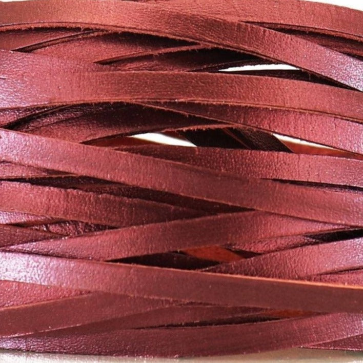 Kangaroo Leather Lace-Custom Handmade Color-MERLOT METALLIC
