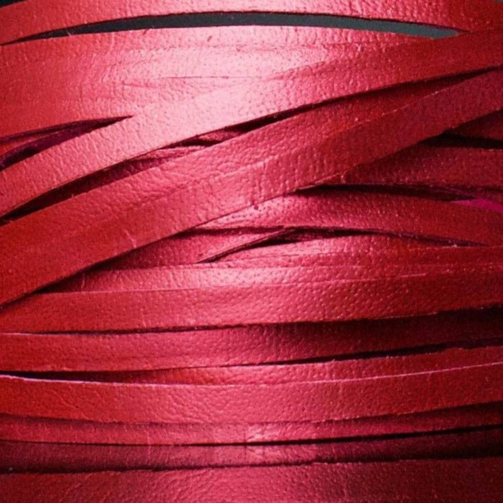 Kangaroo Leather Lace-DANECRAFT Custom Color-CANDY APPLE RED METALLIC
