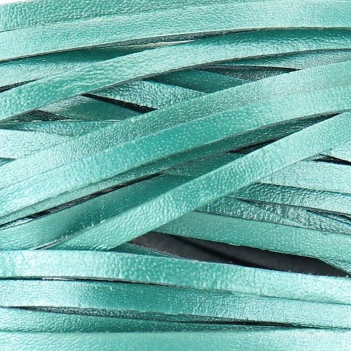 Kangaroo Leather Lace-DaneCraft Custom Color-SEA FOAM Green Metallic