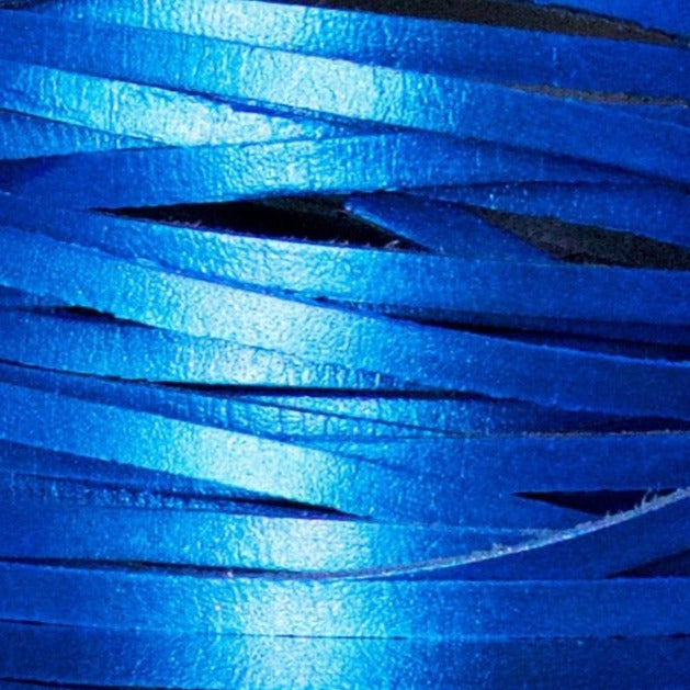 Kangaroo Leather Lace-DaneCraft Custom Color-ELECTRIC BLUE Metallic