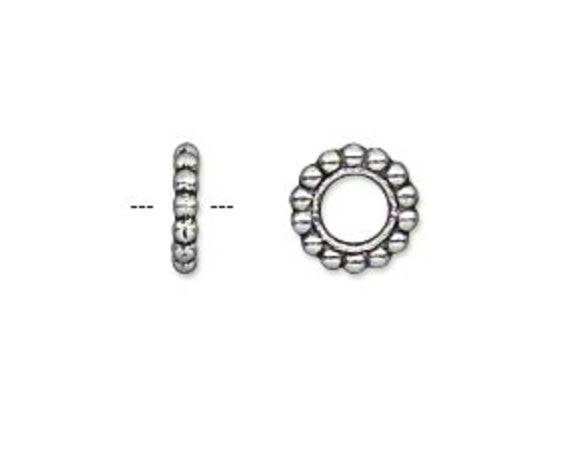 Big Hole Daisy Spacer Bead-Antique Silver-50ct