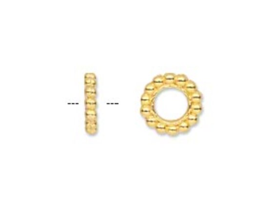 Big Hole Daisy Spacer Bead-Gold Tone 50ct
