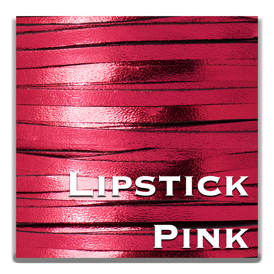 Kangaroo Leather Lace-PACKER LIPSTICK PINK METALLIC (discontinued limited supply)