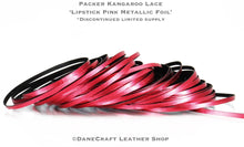 Load image into Gallery viewer, WHOLESALE-Kangaroo Leather Lace-PACKER LIPSTICK PINK METALLIC FOIL
