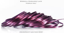 Load image into Gallery viewer, WHOLESALE-Kangaroo Leather Lace-BIRDSALL PURPLE METALLIC FOIL
