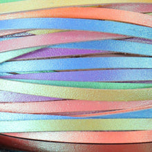 Load image into Gallery viewer, Kangaroo Leather Lace-DANECRAFT custom Color-PASTEL IRIDESCENT RAINBOW

