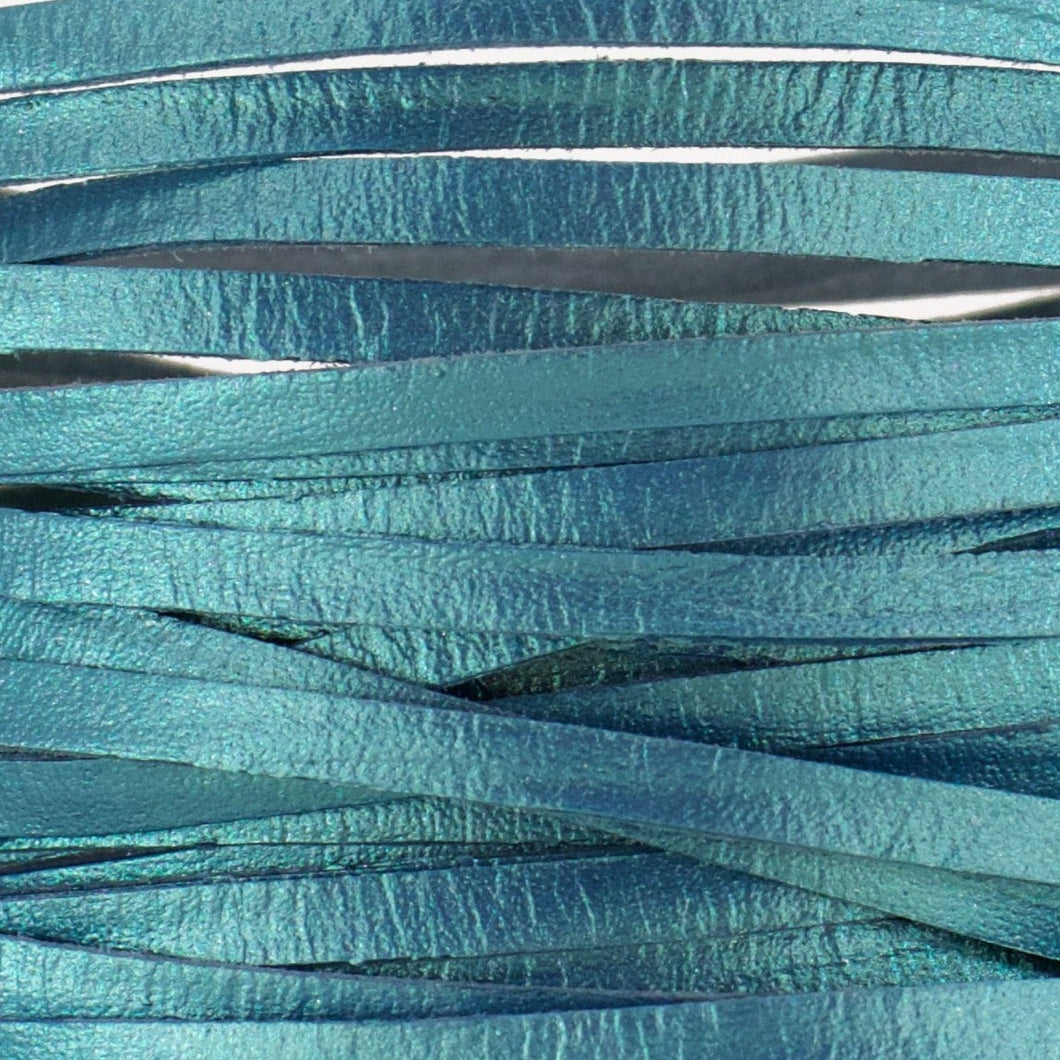 Kangaroo Leather Lace-DANECRAFT Custom Color-SEA GLASS METALLIC